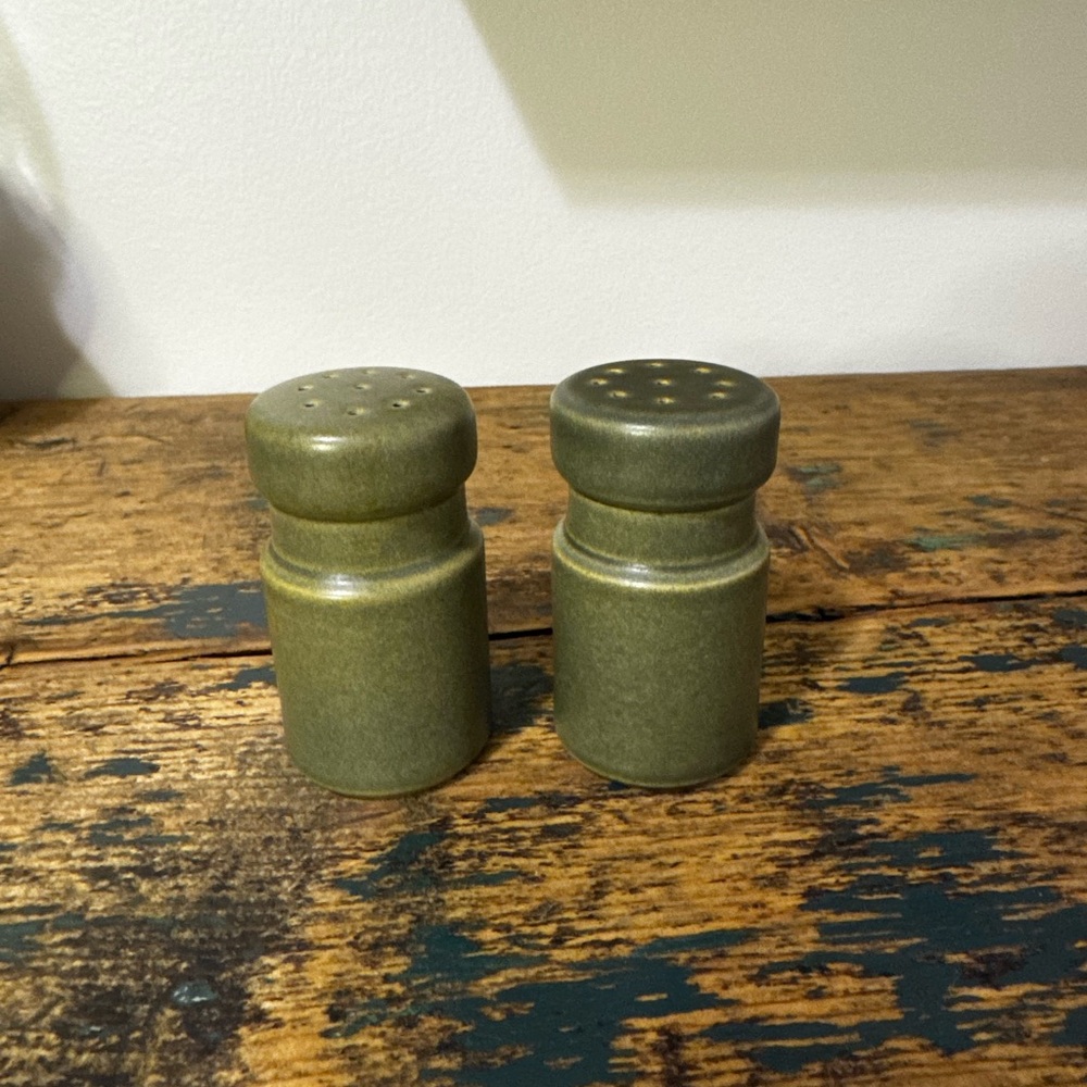 Wedgwood Olive Green Salt and Pepper Set